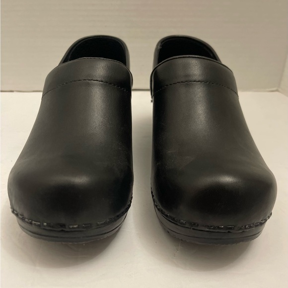 Sanita Black Leather Clogs - Picture 5 of 7